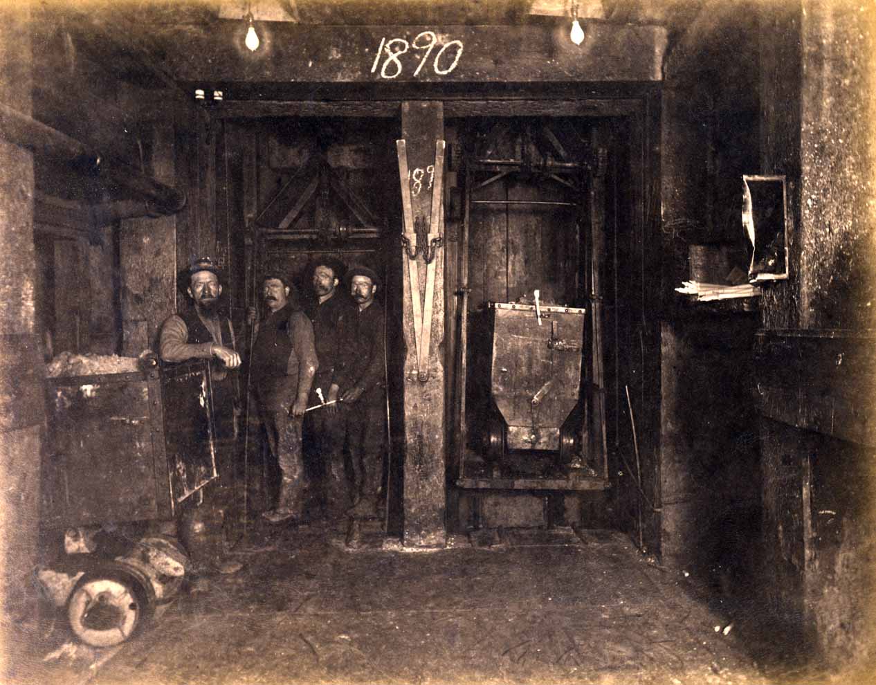 Mountain Consolidated Mine 100 ft. level Station (note "1890" on beam) [no. 1212]