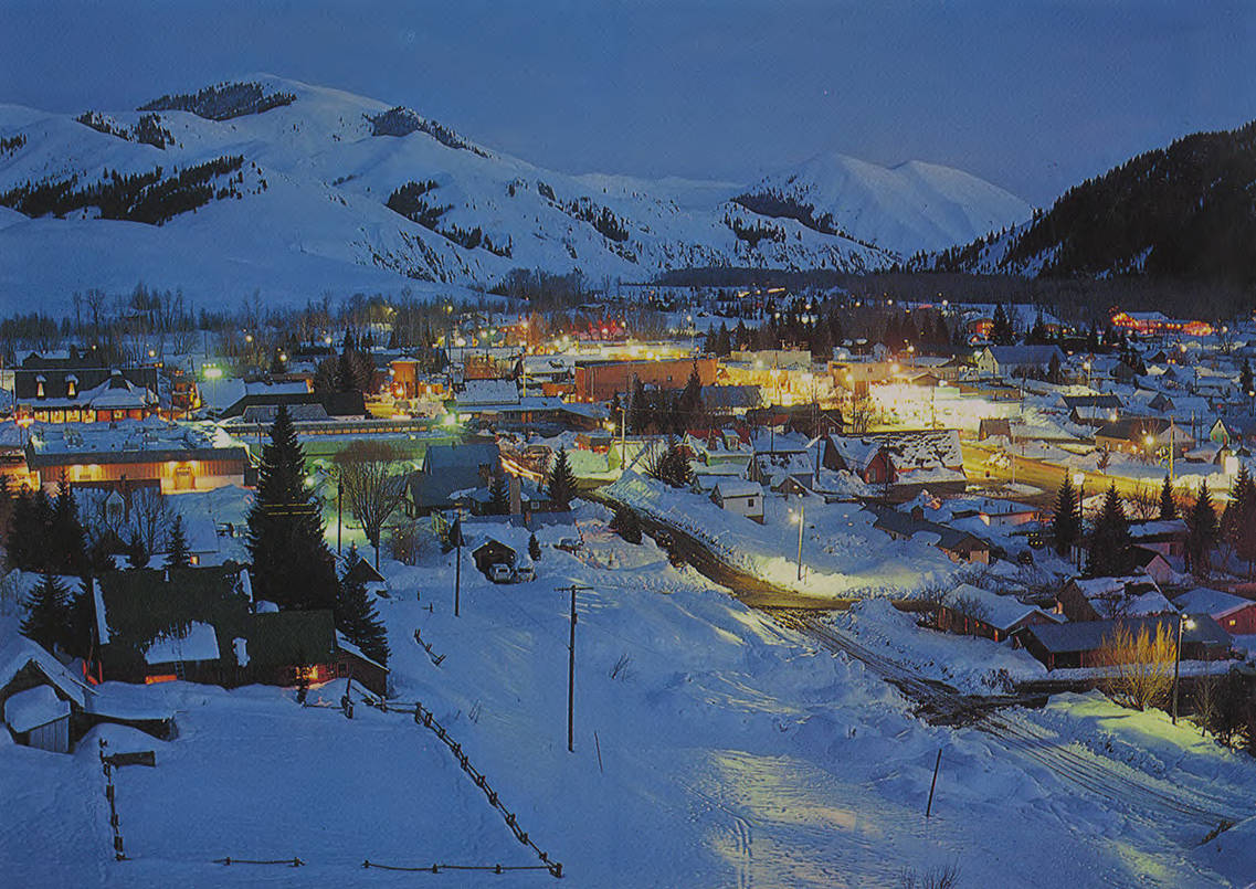 Image of Ketchum, Idaho, winter evening